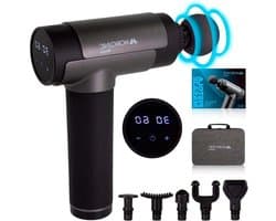 Massagepistool - Spierverlichter - Herstel Bevorderen - 30 Intensiteitsniveaus - 6 Opzetstukken - Zwart