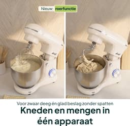 Vivid Green 1500W Keukenrobot - 5L Mengkom - 10 Snelheden - Keukenmixer - Keukenmachine - Creme — thumbnail 3