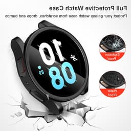 Pack van 3 Beschermhoezen voor Samsung Galaxy Watch 4 en 5 - Ultra Dunne TPU Volledige Bescherming met Beschermfolie - Zwart — thumbnail 3