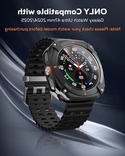 3 in 1 Metalen Hoes voor Samsung Galaxy Watch Ultra 47mm, Stalen Beschermbumper, Harde PC Achterkant en HD Gehard Glas Screen Protector, Zwart/Oranje, Duurzaam en Stijlvol — thumbnail 5