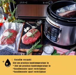 YOR® Multicooker - Multicookers - Zilver/Zwart - ‎34cm x 34cm x 31cm — thumbnail 2