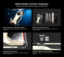 DOOGEE S300 Plus Rugged Smartphone – 5G – Android 16 – Zwart — thumbnail 3
