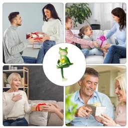 Grappige Drinkende Kikker Bloempot Decoratie, Miniatuur Kikkerbeeldjes Bloempot Knuffeldier Buiten Schattig Dierfiguur Ornament voor Tuin Gazon Huis Hek Balkon Terras Decoratie — thumbnail 2