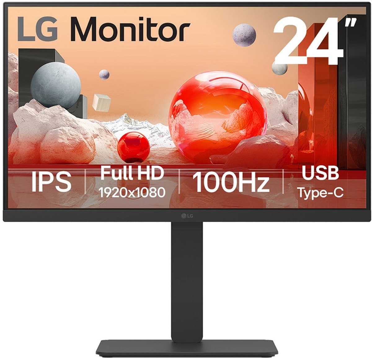 LG 24BA650-B - Full HD - IPS - USB-C 65W - 100hz - 24 inch — afbeelding 1