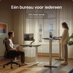 Desktronic HomePro Zit-sta Bureau Elektrisch In Hoogte Verstelbaar, 200x80cm Wit/Zwart, Stille Dubbele Motor, Hoogte 62-126cm — thumbnail 5
