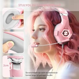 StayPowered Gaming Headset - Ultiem Surround Sound - Noise Cancelling Microfoon - Comfortabel en Duurzaam - Multiplatform Compatibel - RGB LED Verlichting - Stevige Gevlochten Kabel - Roze - Levering Sneller dan Aangegeven! — thumbnail 4