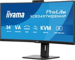 iiyama ProLite XCB3497WQSNPH-B1 - 34 inch - WQHD - VA - USB-Hub (4x) - Verstelbaar - USB-C Dock - Curved - Hello Cam — thumbnail 15