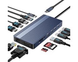 Docking Station Laptop 2x HDMI - Splitter Laptop - USB-C - Universeel