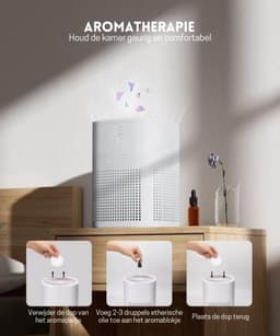 StayPowered Luchtreiniger - Aromatherapie en Stille Werking voor een Gezonde Slaapomgeving - 3in1 Filtersysteem - 360° Luchtinlaat - Nachtmodus - Eenvoudige Bediening - Geschikt voor Kleine Ruimtes - Zwart - Levering Sneller dan Aangegeven! — thumbnail 7
