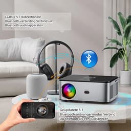 Elementkey BeamBurst – 8K LED - 5G WiFi - High End Beamer Projector – 700 ANSI Lumen – Bluetooth 5.1 - Home Theater - 40-300 Inch – Android System - Zilver — thumbnail 3