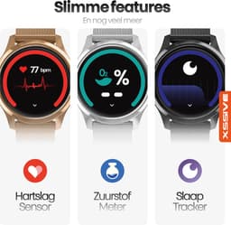 Xssive SW10 Smartwatch Heren & Dames | AMOLED | Hartslagmeter | Waterdicht IP67 | Milanese en Siliconen Bandjes - Geschikt voor Apple & Android Watch — thumbnail 5