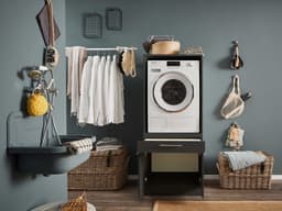 Wasmachinekast Laundreezy | 68 x 68 x 162 cm | Antraciet - Emob - wasmachinekast_enkel - Zwart - MDF — thumbnail 3