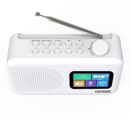 OOQE TUNE PRO 4-in-1 DAB+ Radio | DAB+, FM, Bluetooth, Klok, Wekker | Ideaal als Noodradio | LCD scherm | Auto Scan: Zenders Automatisch Gevonden | Werkt Zowel op Netstroom als Batterijen | 80 voorkeurstations opslaan | Nederlandstalig | Wit — thumbnail 2