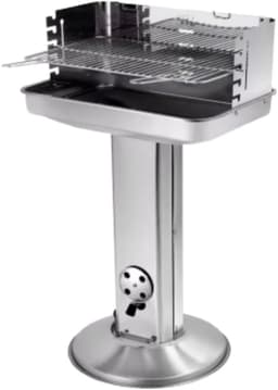Grill Houtskool BBQ - Voor Tuin, Camping & Outdoor - Draagbare Trechtergrill met Plank - Roestvrijstaal - 87x89x89 cm — thumbnail 1