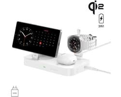 4smarts Trident 3-in-1 Qi2 Draadloze Oplader 15W | Compatibel met MagSafe | Draadloos Oplaadstation Geschikt voor o.a. iPhone, Samsung Watch, en AirPods | Wit