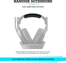 Somstyle Hoofdband Geschikt voor Astro Gaming A50, A40 & A10 Koptelefoon - Zacht Schuim - Eiwitleer - Band voor Hoofdtelefoon - Zwart — thumbnail 2