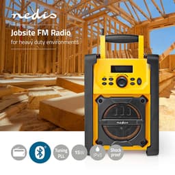 Nedis Bouwradio - FM Radio - Bluetooth - Batterij / Netvoeding - Digitaal - IPX5 - Handvat - Geel — thumbnail 5
