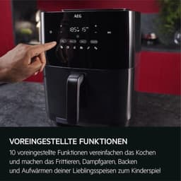 Luchtfriteuse met stoom - Heteluchtfriteuse - Frituren, bakken en stomen - Met stoomfunctie - 69 Liter - Zwart — thumbnail 2