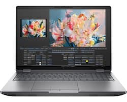 HP ZBook Fury G1i 16 Intel Core Ultra 7 255HX Mobiel werkstation 40,6 cm (16") WUXGA 16 GB DDR5-SDRAM 512 GB SSD NVIDIA RTX PRO 1000 Blackwell Wi-Fi 7 (802.11be) Windows 11 Pro AI Workstation, AI PC Zilver