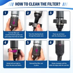 Filterreinigingsborstelset voor Dyson Airwrap HS01 HS05, reinigingsborstelaccessoires voor krultang, verzorgingsaccessoires voor het reinigen van stof, haren en filterresten — thumbnail 3