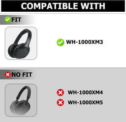 Replacement Ear Pads Compatible with Sony WH-1000XM3 Headphones, Soft Protien Leather (Black) - ShopVlot — thumbnail 5