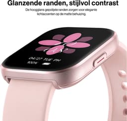 Sytifro Smartwatch Dames met 2 Verwisselbare Bandjes - Bluetooth Bellen - 1.83 Inch HD Scherm - Hartslagmeter - Slaapmonitor - Stappenteller - IP68 - Geschikt voor iOS & Android - Roze — thumbnail 4