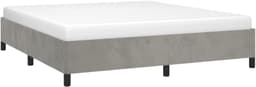 Bedframe, lichtgrijs, 160 x 200 cm, fluwelen frame voor logeerkamer, slaapkamer, hotel, logeerkamer — thumbnail 5