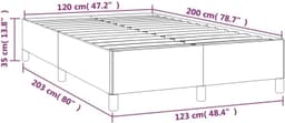 Bedframe, donkerbruin, 120 x 200 cm, gastenkamer, hotelbedframe, familiebed, bedframe voor slaapkamer, hotel, logeerkamer — thumbnail 4