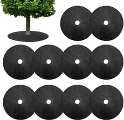 S Mulch voor bomen, 10 stuks, rond, vliesstof, herbruikbaar, voor park, tuin, gazon en binnenplaats, wortelbescherming en controle — thumbnail 1