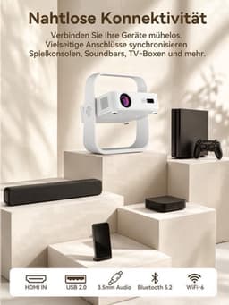 Beamer Draagbare Mini - 1500 Lumen Helderheid - 1080p Resolutie - LCD Scherm - Voor Thuisbioscoop En Presentaties — thumbnail 3