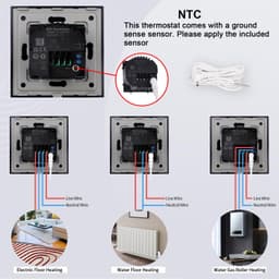 Smart thermostaat, verwarming, grijs, vloerverwarmingskamer met, constante temperatuurkamer voor elektrische verwarming en verwarmingstemperatuurregeling — thumbnail 3