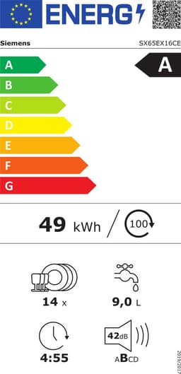 Siemens SX65EX16CE - iQ500 - Inbouw Vaatwasser - Volledig Geïntegreerd XXL - 60 cm - Energielabel A - 14 Couverts — thumbnail 2