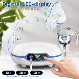 Elektrische inhalators Compressor Vernevelaar voor Volwassenen en Kinderen, Draagbaar Stil Inhalatieapparaat voor verkoudheid of astma met extra accessoires en lange buis Gezinsgebruik — thumbnail 2