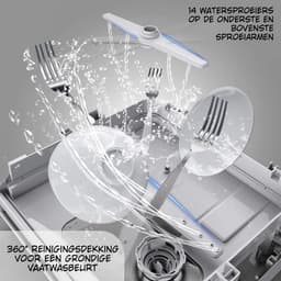 Kavora® Mini Vaatwasser - Tafelvaatwasser - Ruimte voor 4 Couverts - Wit - 43cm x 43cm x 46cm — thumbnail 3