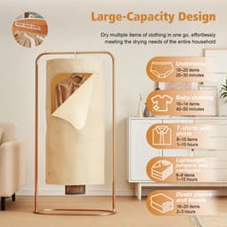 Wasdroger 3-in-1 – Draagbare Kledingdroger en Schoenendroger – 600W PTC Verwarming – 10 kg – Wit — thumbnail 3