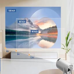 Mini Beamer - Draagbaar Projector - Android TV 11.0 - 2.4/5G WiFi & Bluetooth 5.0 - Automatische Keystone-correctie - 120 ANSI - 40-130 Inch - Thuisbioscoop - Voor Thuis & Kantoor — thumbnail 4