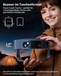 Mini Beamer 1920 X 1080 Full HD - LCD Projector - 1000 ANSI Lumen - Compact Draagbaar - Thuisbioscoop Beamer — thumbnail 1