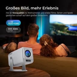 Mini Beamer 1080p Full HD - LED Projectie - 1920 x 1080 Resolutie - Wit - Voor Thuisbioscoop En Zakelijk Gebruik — thumbnail 2