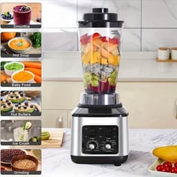 Multifunctionele Keukenmachine – Blender – Food Processor – Sapmaker – IJscrusher – Grote Inhoud 3L+1,5L+0,5L – Krachtige 9500W Motor – Stille Frequentie Technologie — thumbnail 4