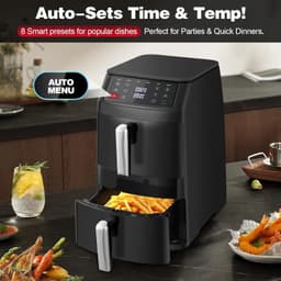 ITRONIQ Airfryer 11 Liter – Dubbele Heteluchtfriteuse 2500 Watt – 2 Bakken – 8 Programma's – Digitaal Touchscreen – Zwart — thumbnail 5