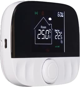 Thermostaat WiFi + RF433, draadloos, voor gasketel en vloerverwarming met water, op batterijen werkende kamereenheid + ontvanger 220 V 5 A, wekelijkse programmering, app — thumbnail 1