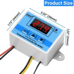 Digitale Temperatuurregelaar,Thermostaat met Verwarming en Koeling,AC220V Digitaal Thermostaat met NTC-sensor voor Homebrewing,Vergister,Kas Terrarium — thumbnail 1