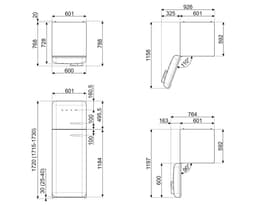 Smeg FAB30LCR5 koel-vriescombinatie Vrijstaand 294 l Crème — thumbnail 4