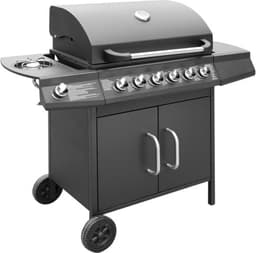 vidaXL Gasbarbecue 6+1 kookzone zwart — thumbnail 4
