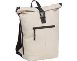 New Rebels Mart New York Beige 21L Rugtas Rolltop Waterafstotend Laptop 15.6