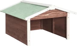 vidaXL - Overkapping - voor - grasmaaier - 72x87x50 - cm - vurenhout - mokka - en - wit — thumbnail 1