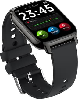 Belesy® PARK 66 - Smartwatch Dames - Smartwatch Heren - Horloge - 1.85 inch – kleurenscherm – Stappenteller – Bellfunctie- Gezondheidsindicatoren – Je eigen foto als wijzerplaat - Siliconen - Zwart - Moederdag — thumbnail 5
