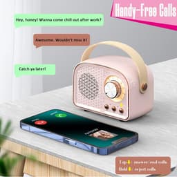 Ynkkvre - Draadloze Retro Speaker - Mini Bluetooth Box - Draagbare Luidspreker - Bluetooth 5.0 - FM Radio & USB/SD - Snellaadbaar - 5 uur Speeltijd - Compact Design - Mintgroen — thumbnail 2