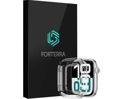 Forterra Smartwatch Hoes Geschikt voor Apple Watch Series 9 45mm Hoesje Siliconen Case Full Cover - Hoesje Geschikt voor Apple Watch Series 9 45mm Hoes Siliconen Bumper - Transparant
