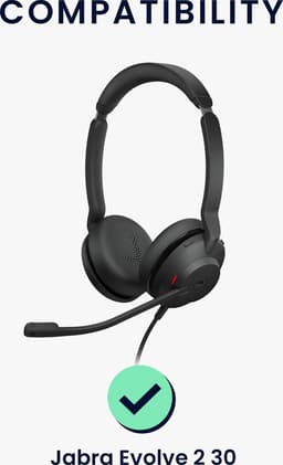 kwmobile 2x oorkussens geschikt voor Jabra Evolve 2 30 - Earpads voor koptelefoon in zwart — thumbnail 5